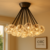 Boule De Cristal Clear Glass Flushmount 24"